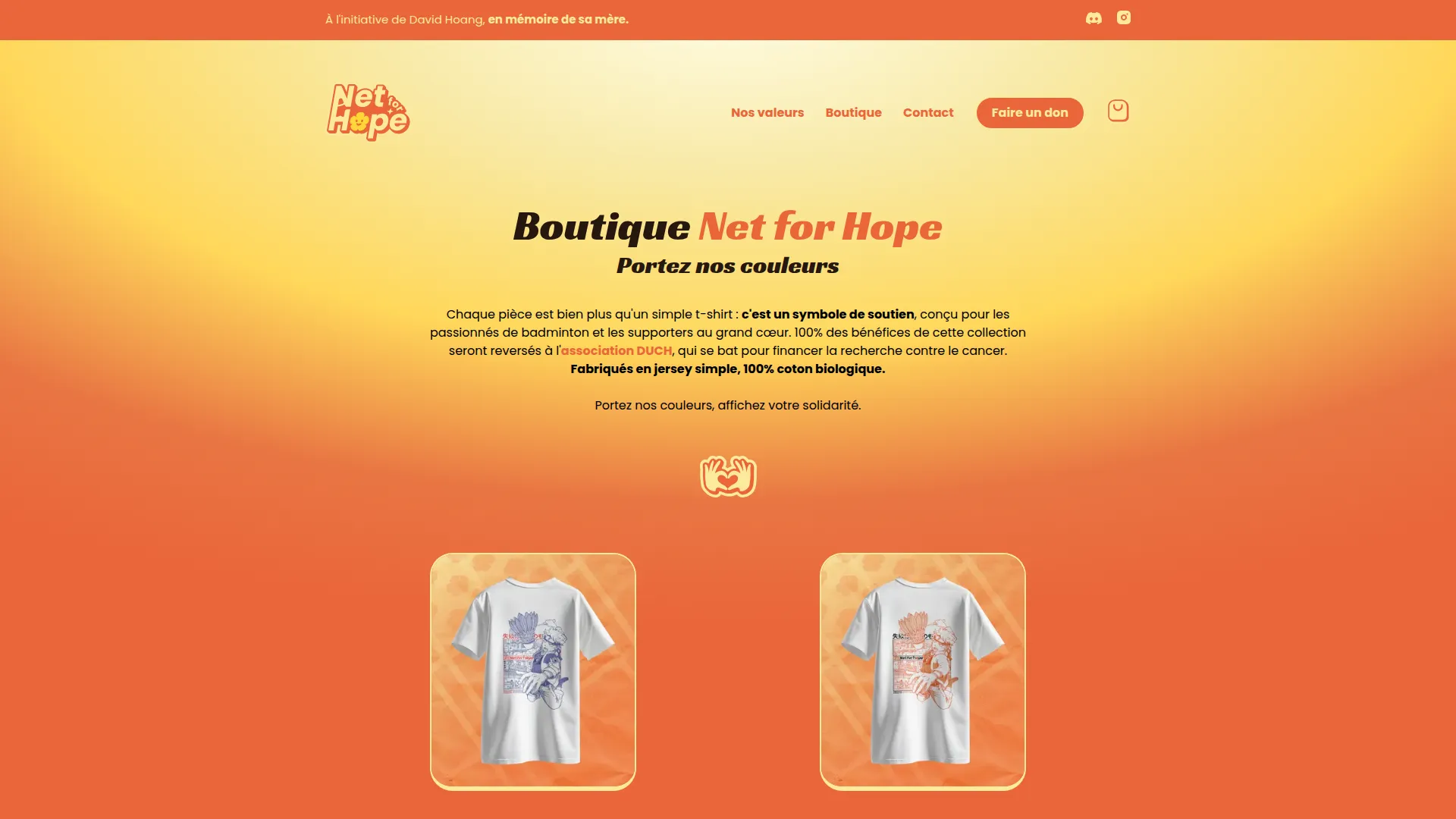 Catalogue boutique Net For Hope